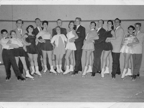 1957 roller skating group - skating,